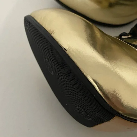 VERSACE | Gold Black Lace Up Gladiator Patent Leather Shoes Perforated Heels 36 - Picture 14 of 16